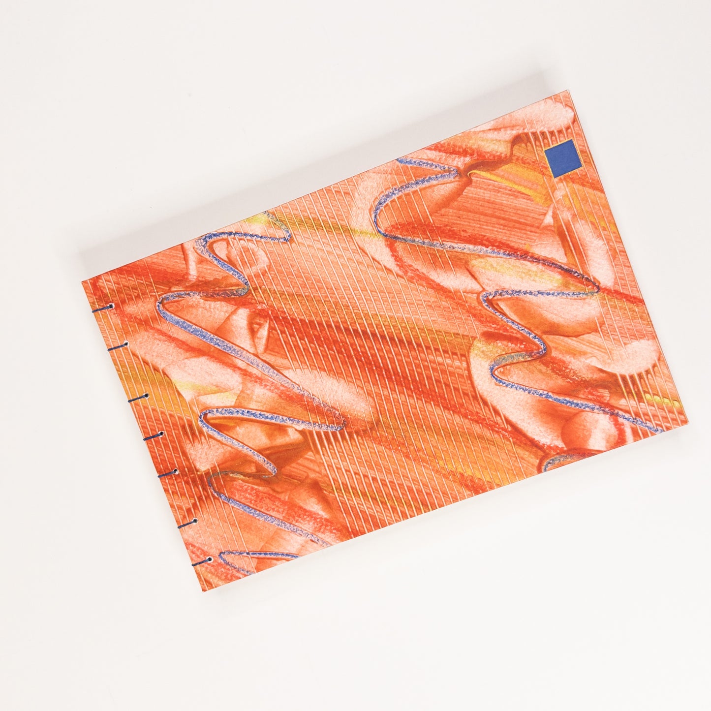 Coptic Stitch Handmade Book - Orange, Gold and Blue