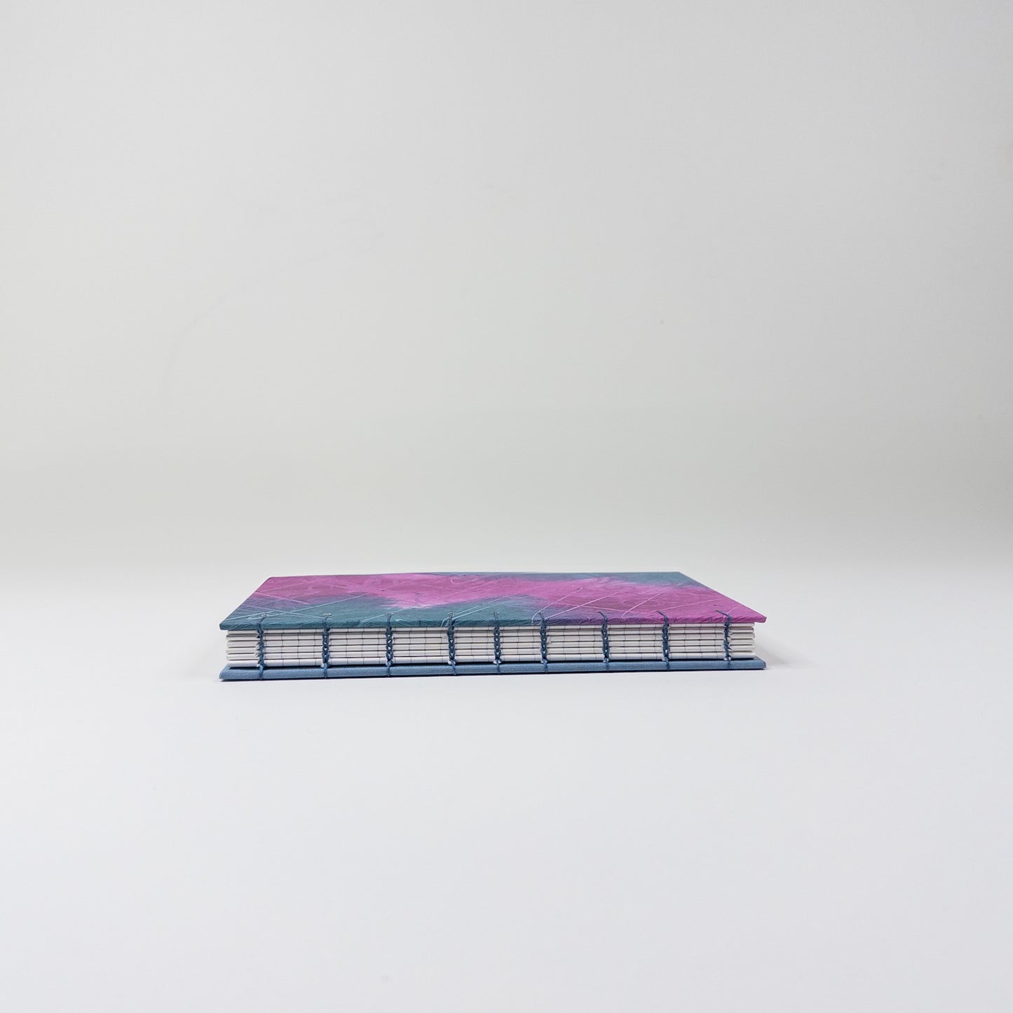 Coptic Stitch Handmade Book - Pink and Teal