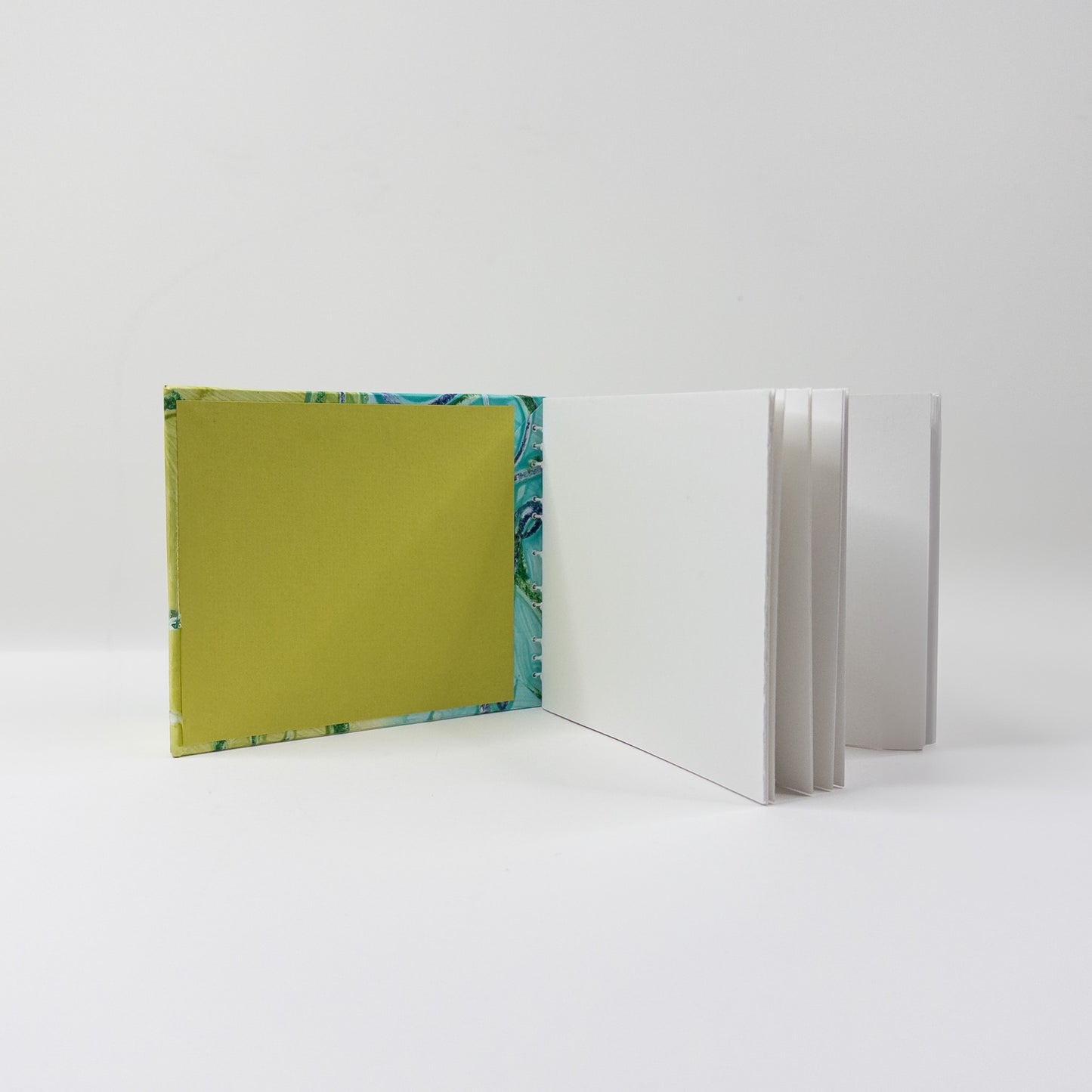 Coptic Stitch Handmade Book - Green, Yellow and Blue