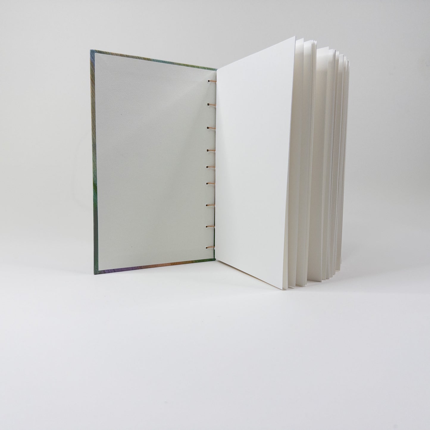 Coptic Stitch Handmade Book - Green, Yellow, Orange, Pink, Purple and Blue