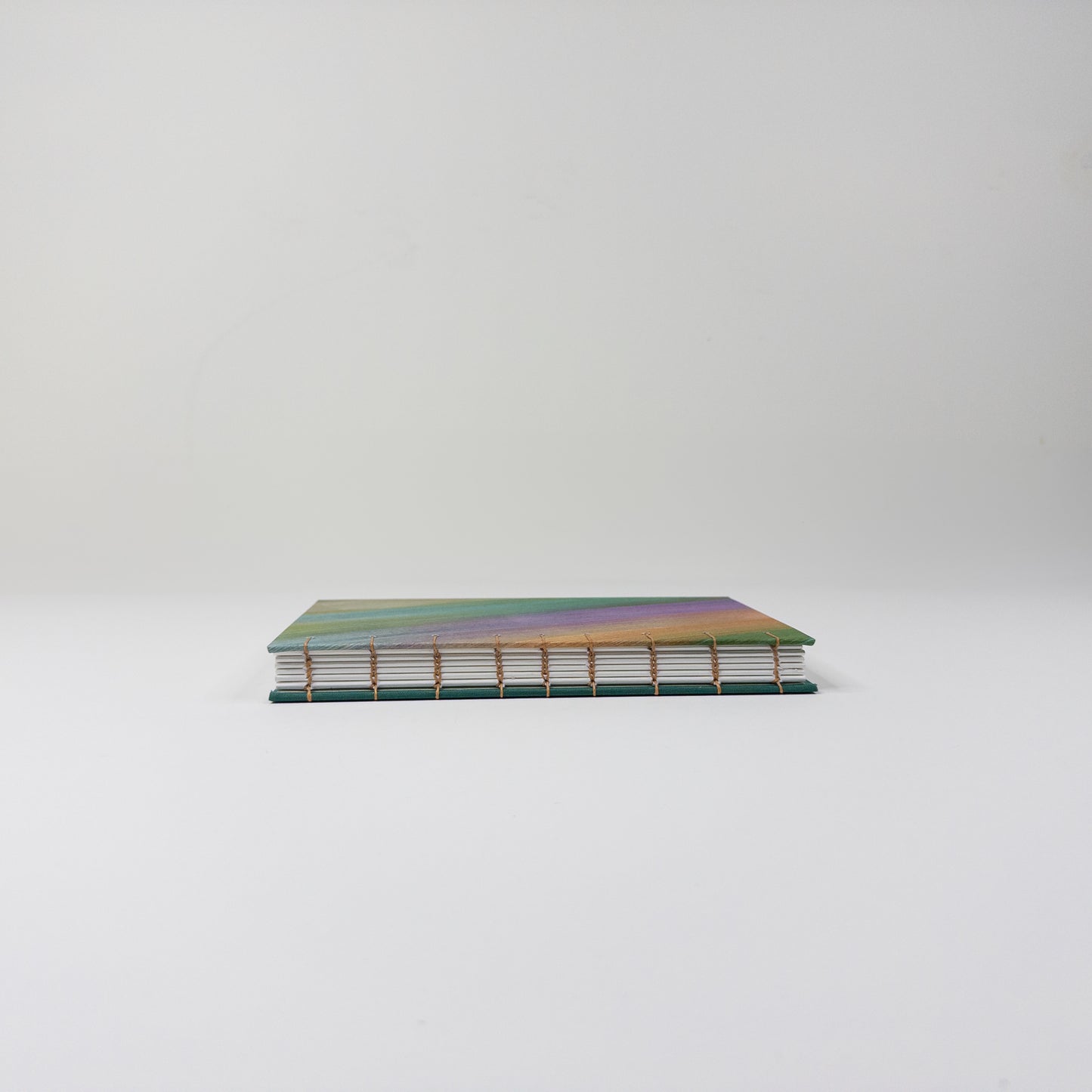 Coptic Stitch Handmade Book - Green, Yellow, Orange, Pink, Purple and Blue