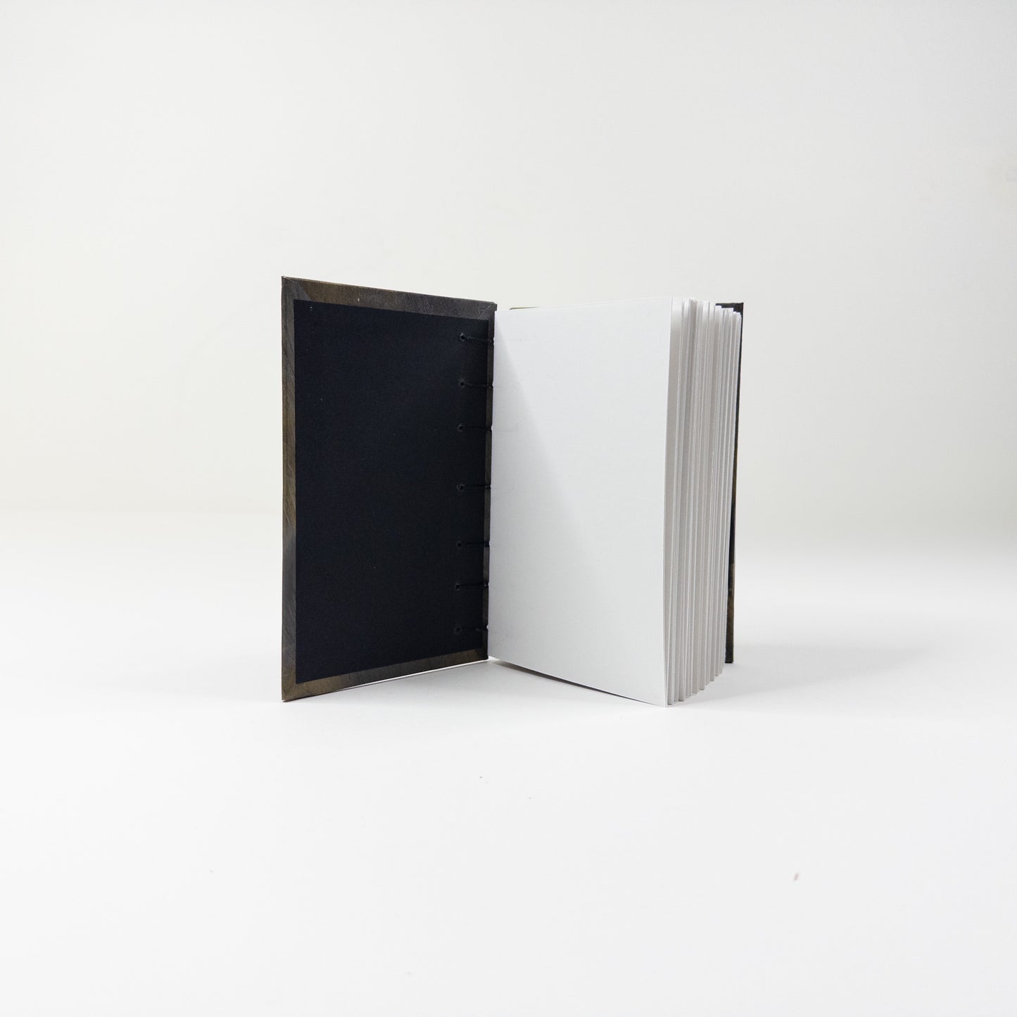 Coptic Stitch Handmade Book - Gold, Silver and Black