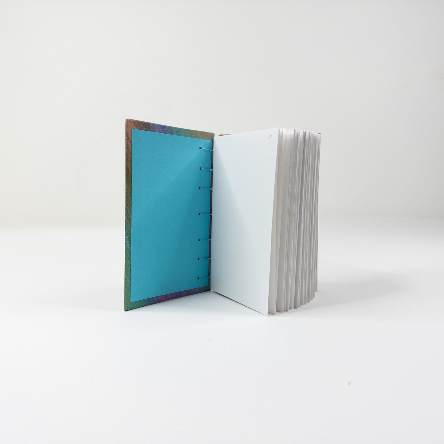 Coptic Stitch Handmade Book - Pink, Green, Purple and Gold