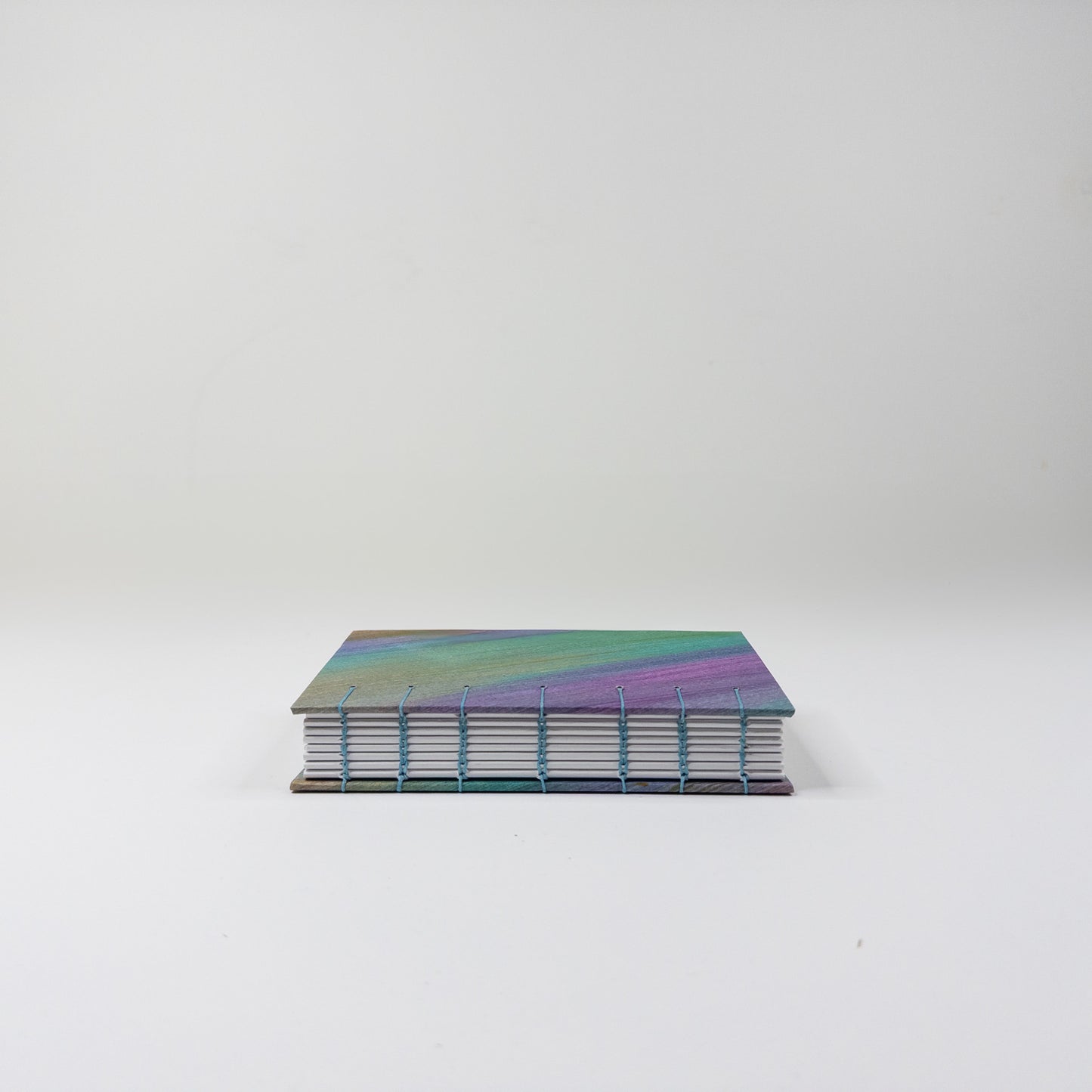 Coptic Stitch Handmade Book - Pink, Green, Purple and Gold