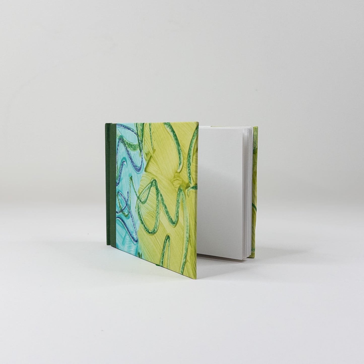 Handmade Casebound Book - Teal, Yellow, Green and Blue
