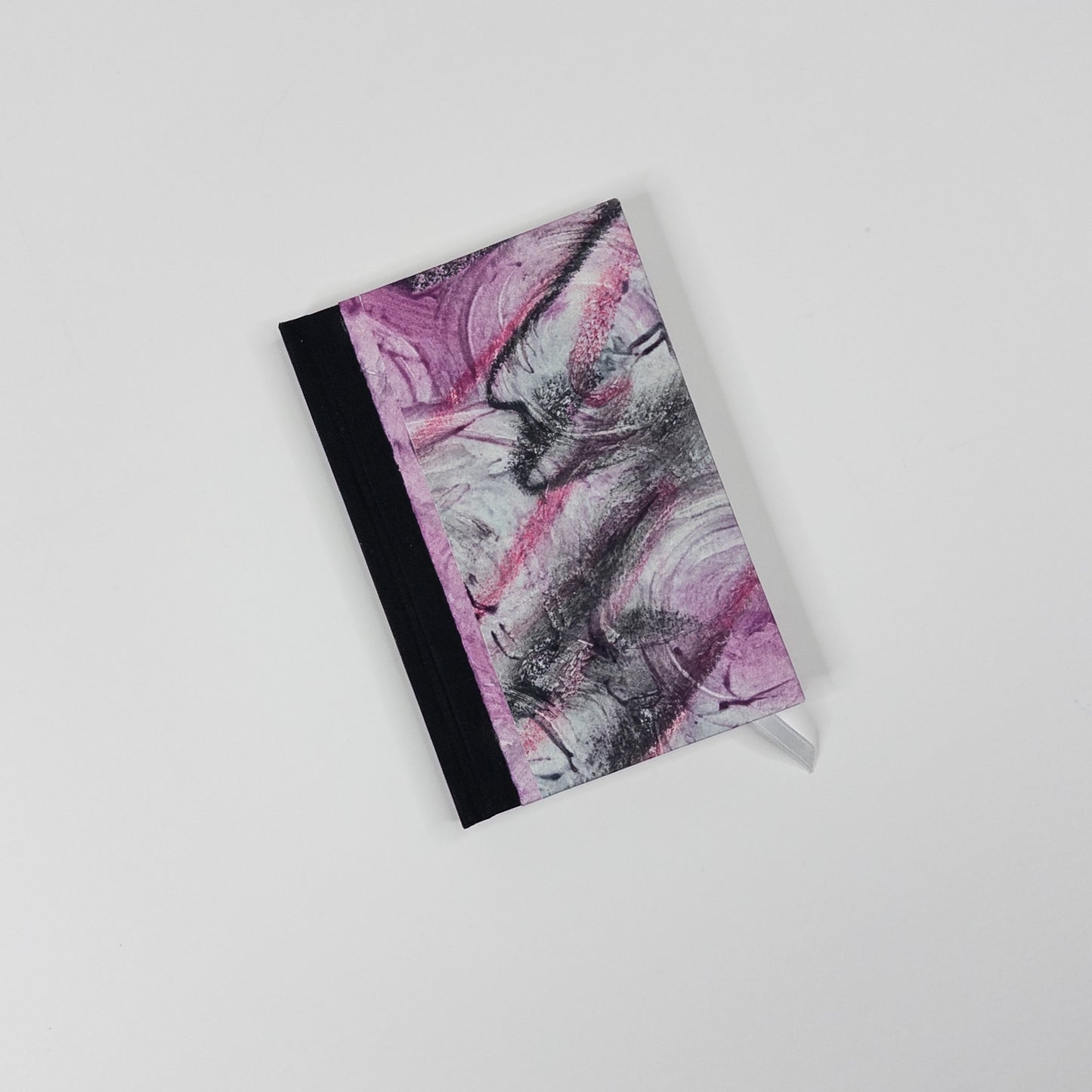 Handmade Casebound Book - Black, Pink and White