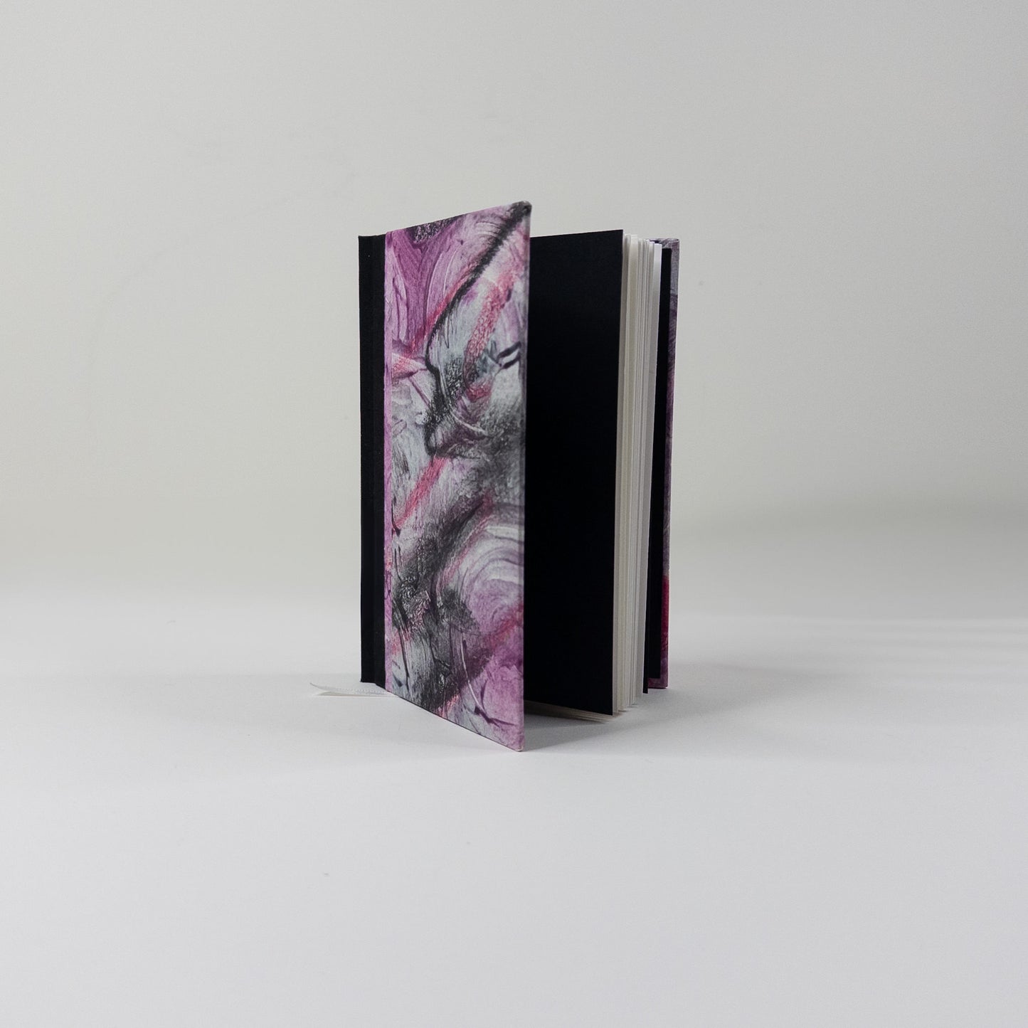 Handmade Casebound Book - Black, Pink and White