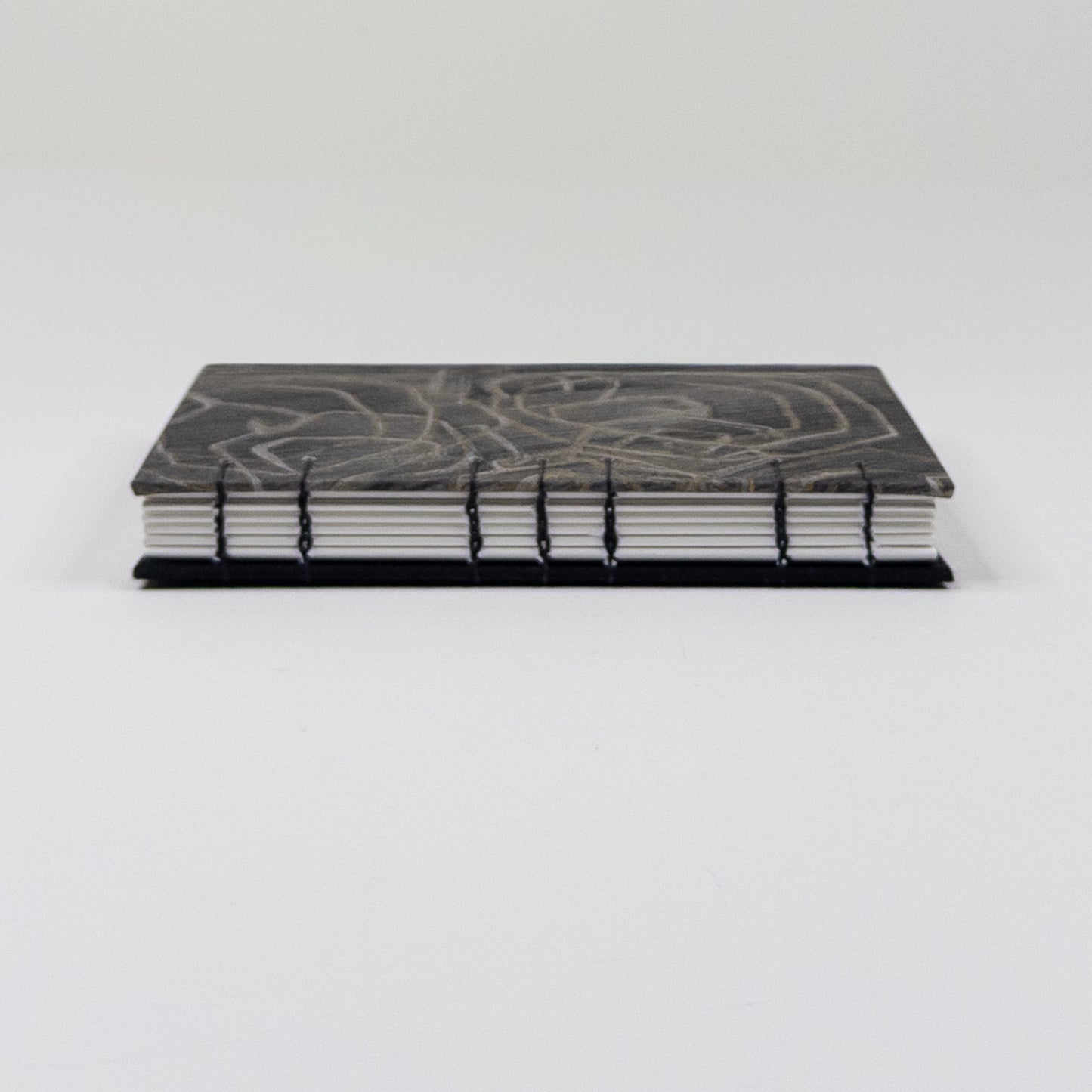 Coptic Stitch Handmade Book - Grey, Gold, & Silver
