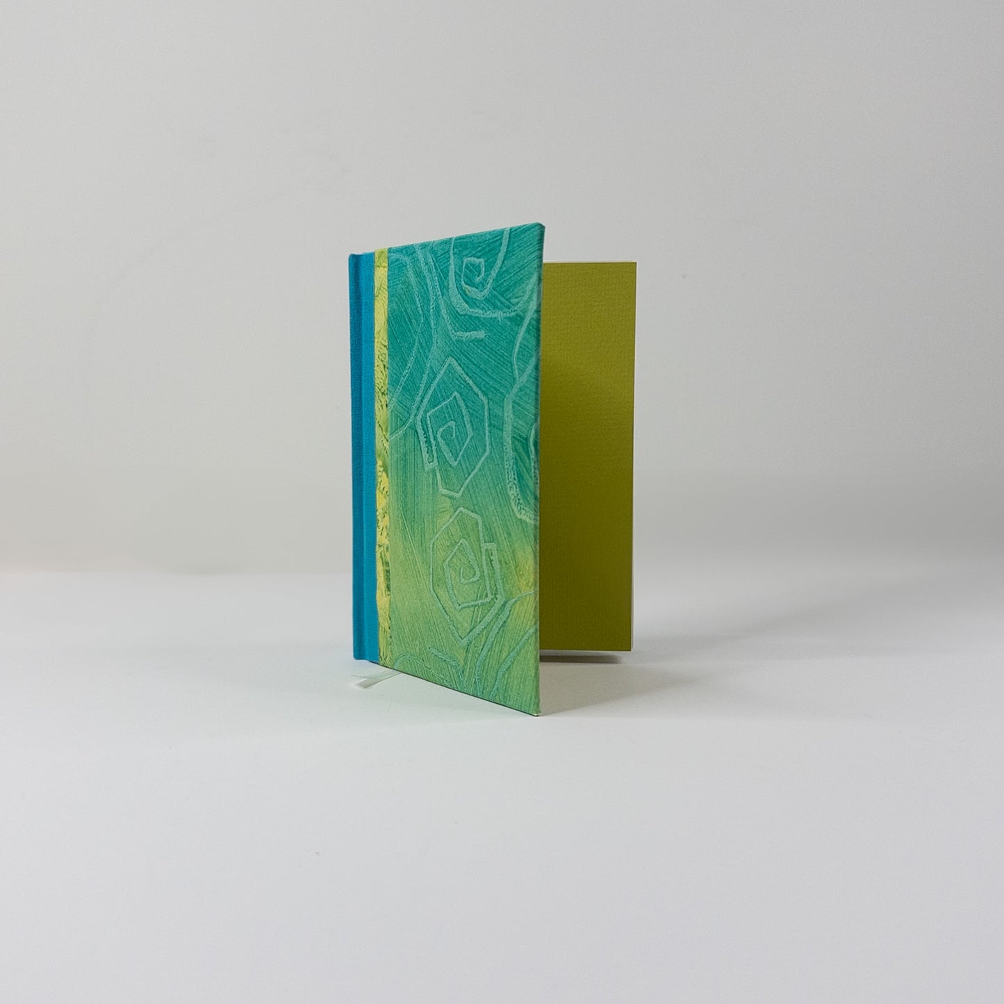 Handmade Casebound Book - Teal and Yellow