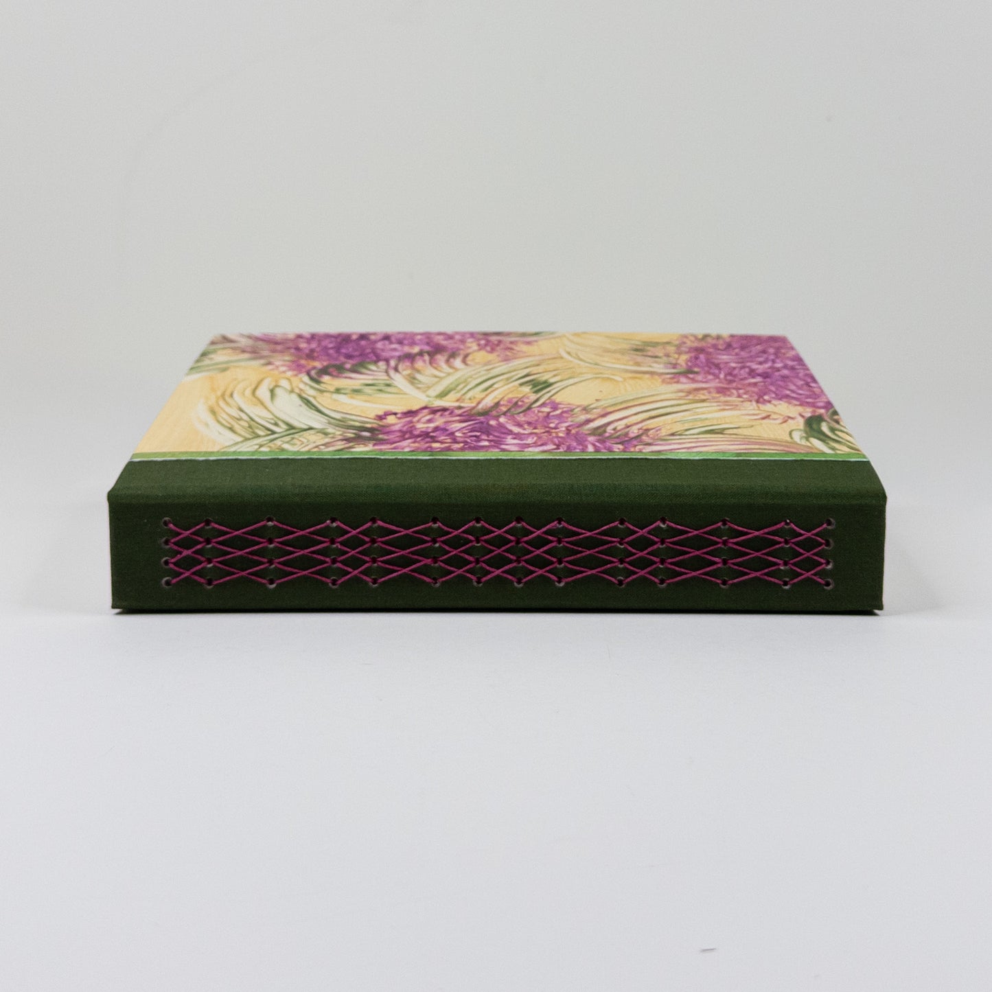 Lattice Bound Handmade Book - Pink, Green & Gold