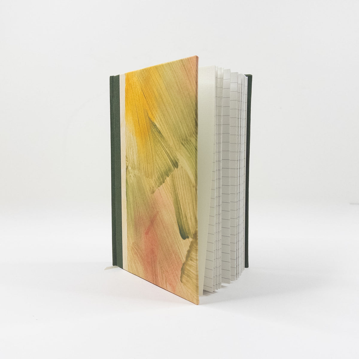 Handmade Casebound Book - Green, Yellow & Red