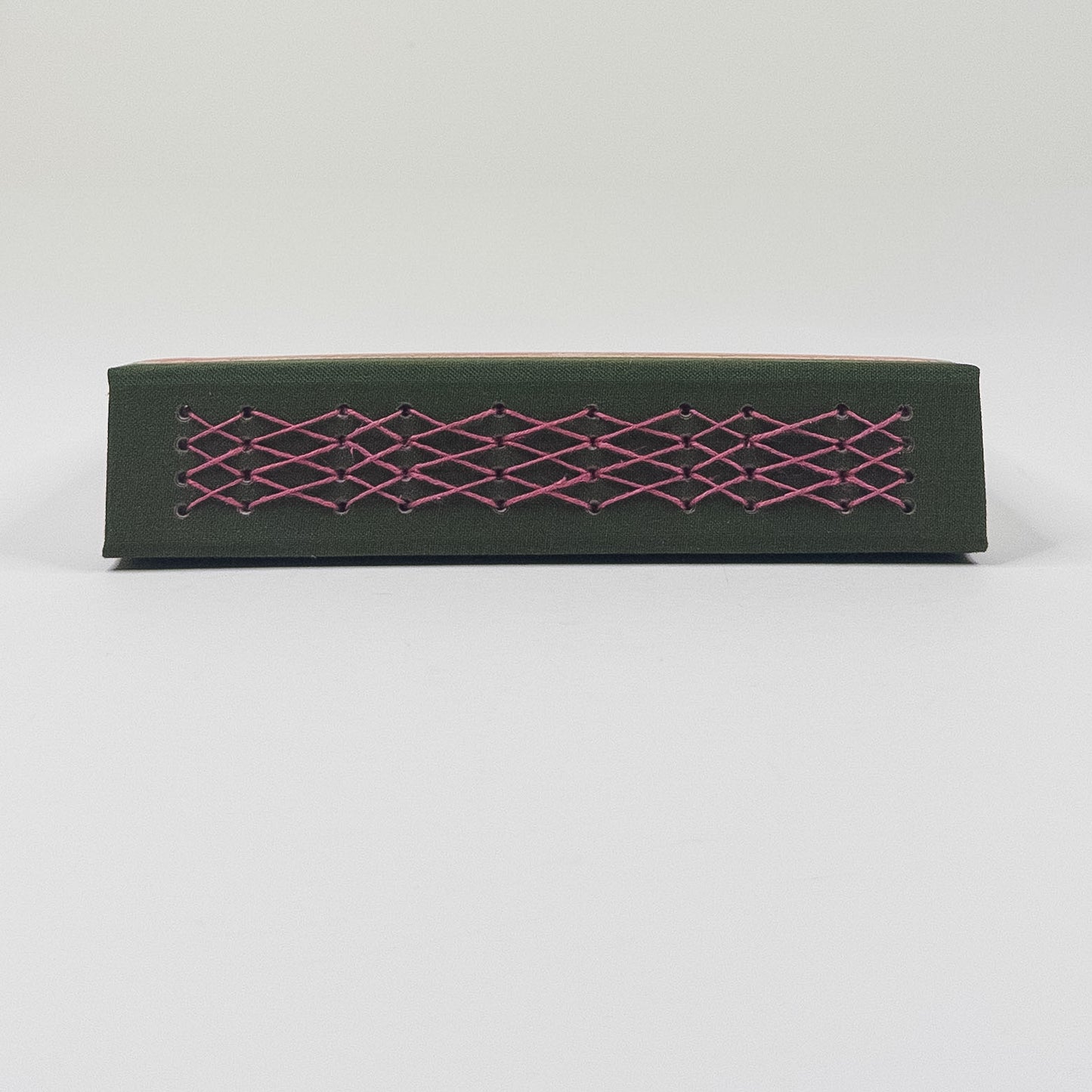 Lattice Bound Handmade Book - Orange & Green