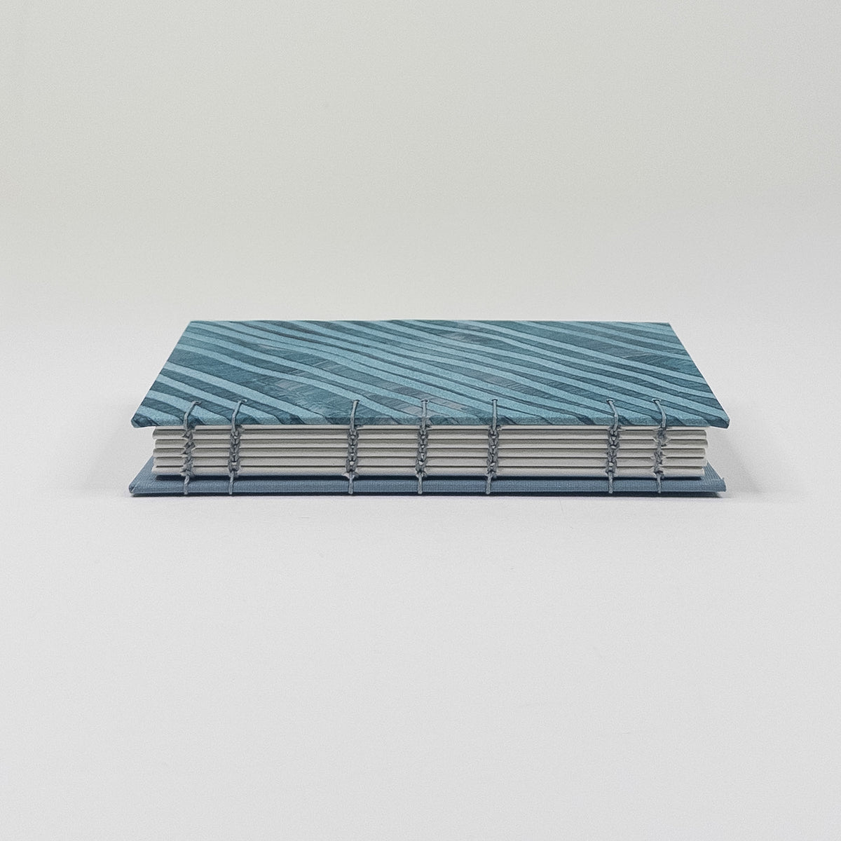Coptic Stitch Handmade Book - Teal & Silver