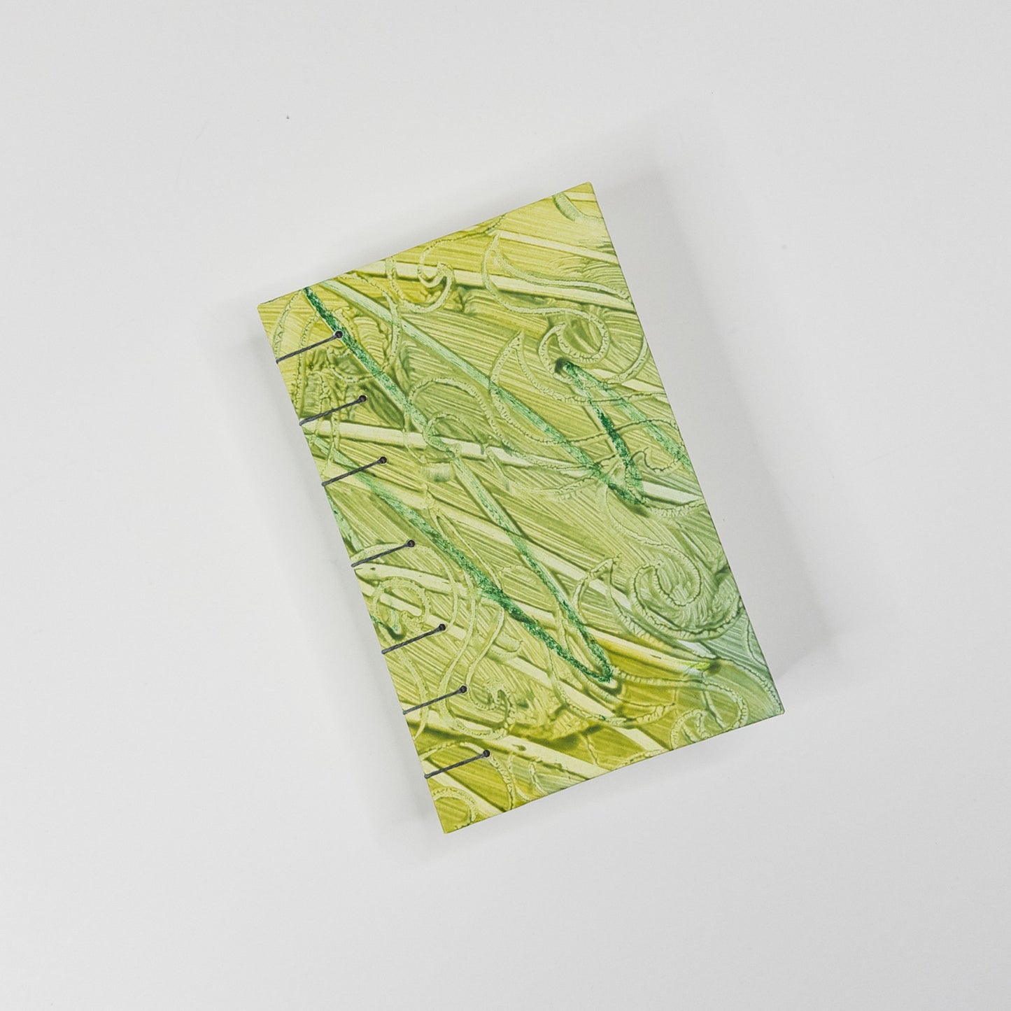 Coptic Stitch Handmade Book - Green and Yellow