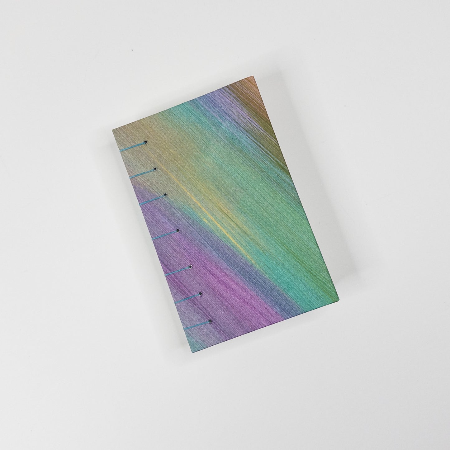 Coptic Stitch Handmade Book - Pink, Green, Purple and Gold