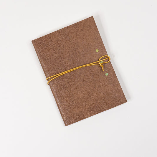 Leather Soft Cover Pamphlet-Style Book - Goldtone