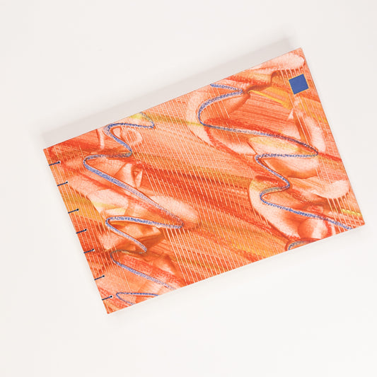 Coptic Stitch Handmade Book - Orange, Gold and Blue