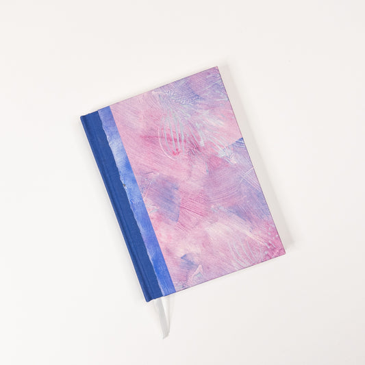 Handmade Casebound Book - Blue, Pink and Silver