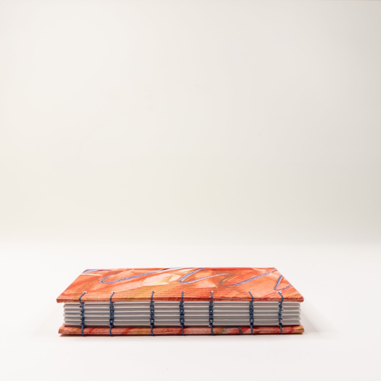 Coptic Stitch Handmade Book - Orange, Gold and Blue