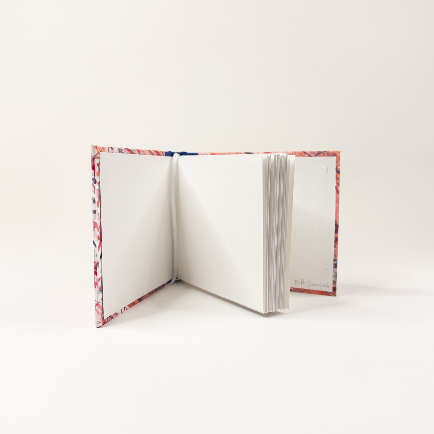 Handmade Casebound Book - Red, Blue and White