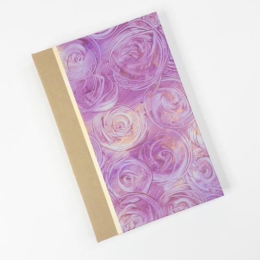 Lattice Bound Handmade Book - Pink, Lavender & Gold