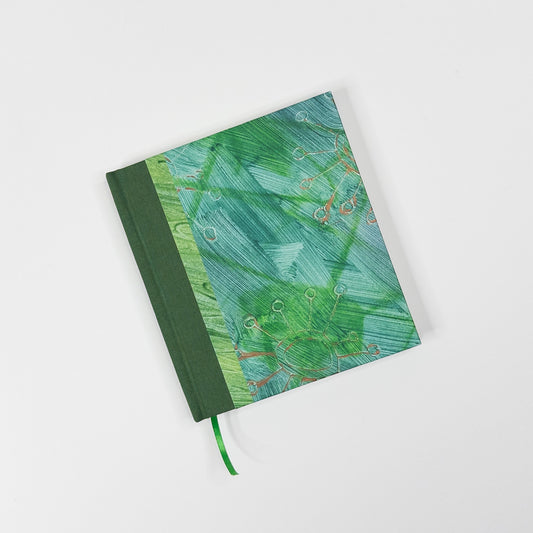 Handmade Casebound Book - Green, Blue and Gold