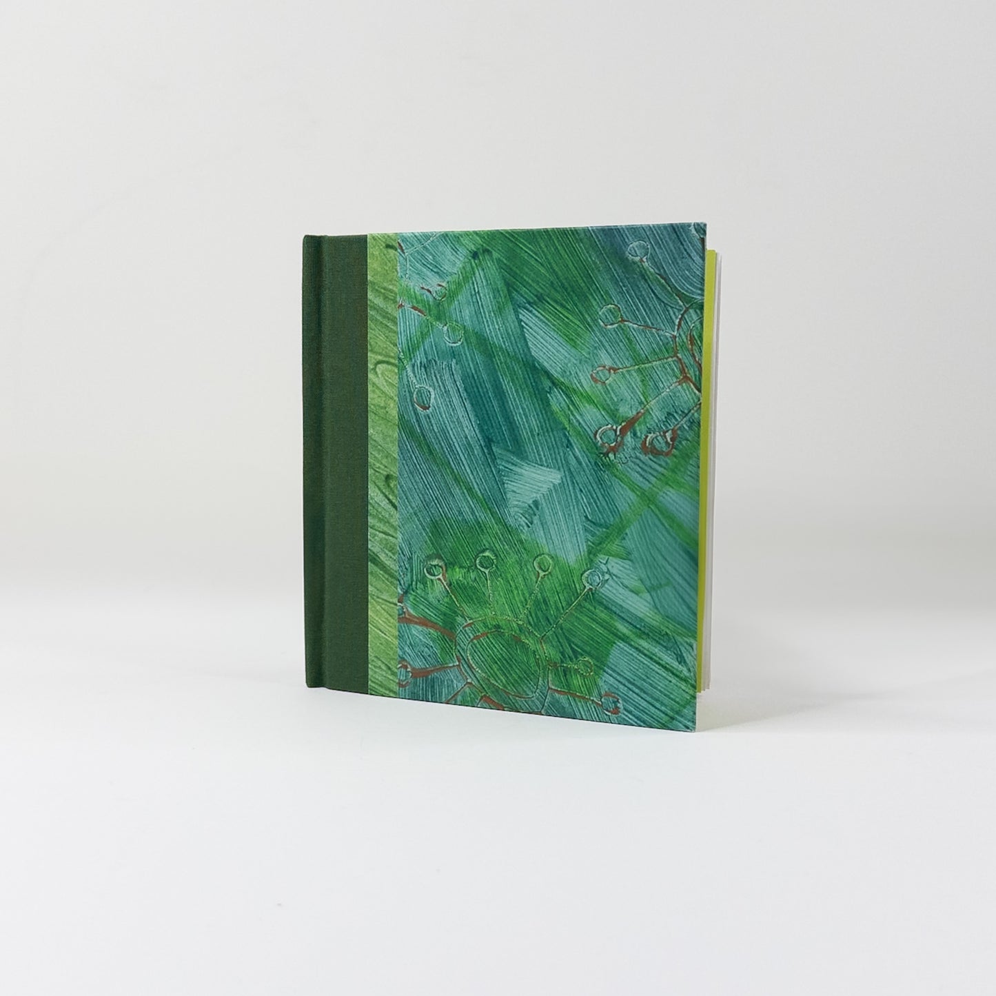 Handmade Casebound Book - Green, Blue and Gold