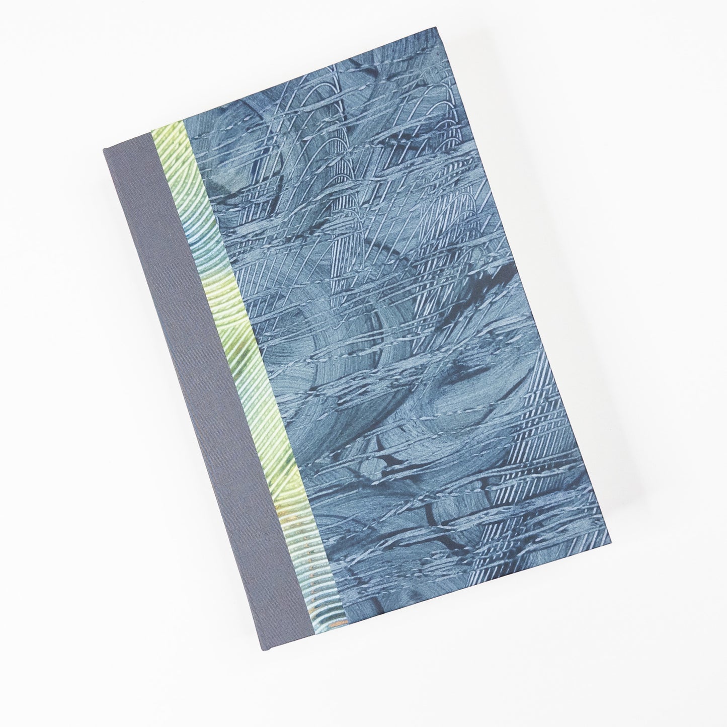 Lattice Bound Handmade Book - Blue, Grey & Green