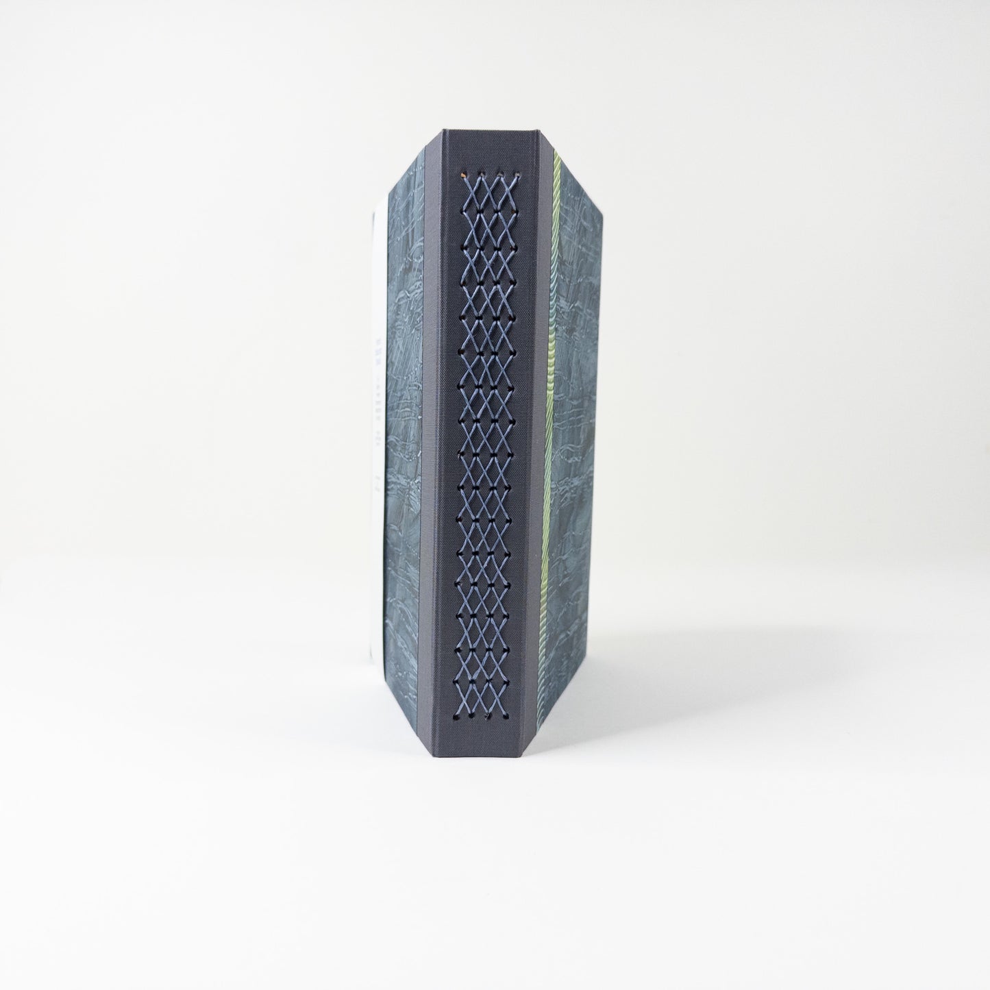Lattice Bound Handmade Book - Blue, Grey & Green