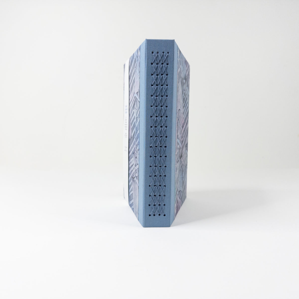 Lattice Bound Handmade Book - Blue, Grey & Pink
