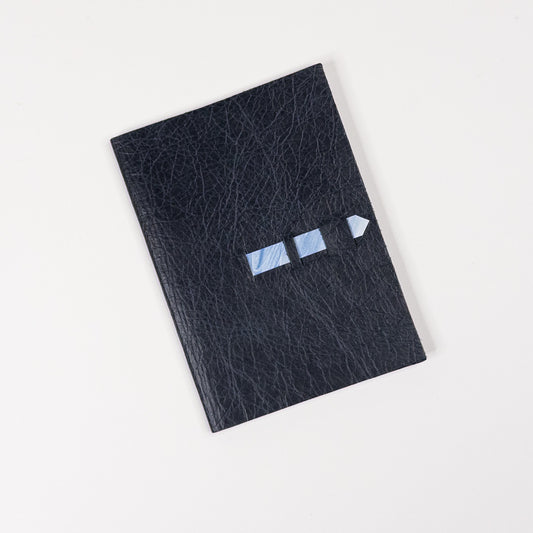 Leather Soft Cover Pamphlet-Style Notebook - Black