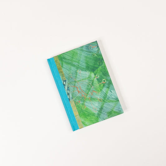 Handmade Casebound Book - Green, Copper and Gold