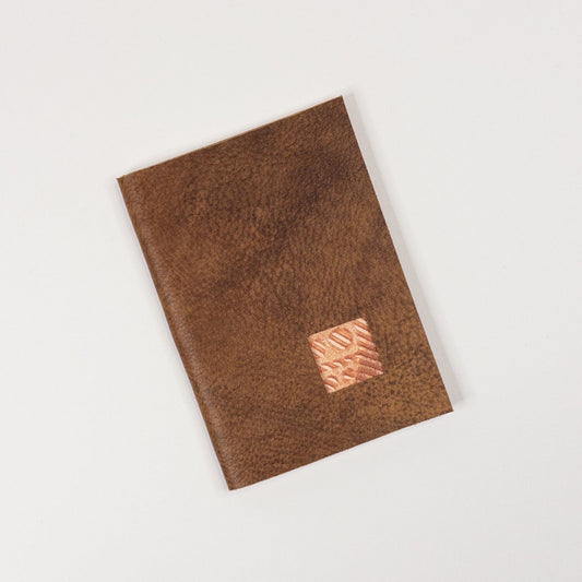 Leather Soft Cover Pamphlet-Style Notebook - Brown