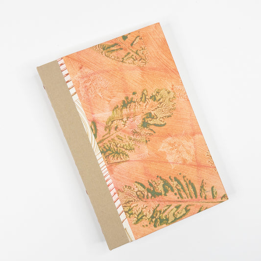 Lattice Bound Handmade Book - Orange & Green