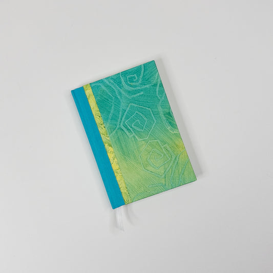 Handmade Casebound Book - Teal and Yellow