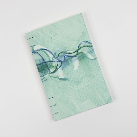 Coptic Stitch Handmade Book - Green, Navy & Blue
