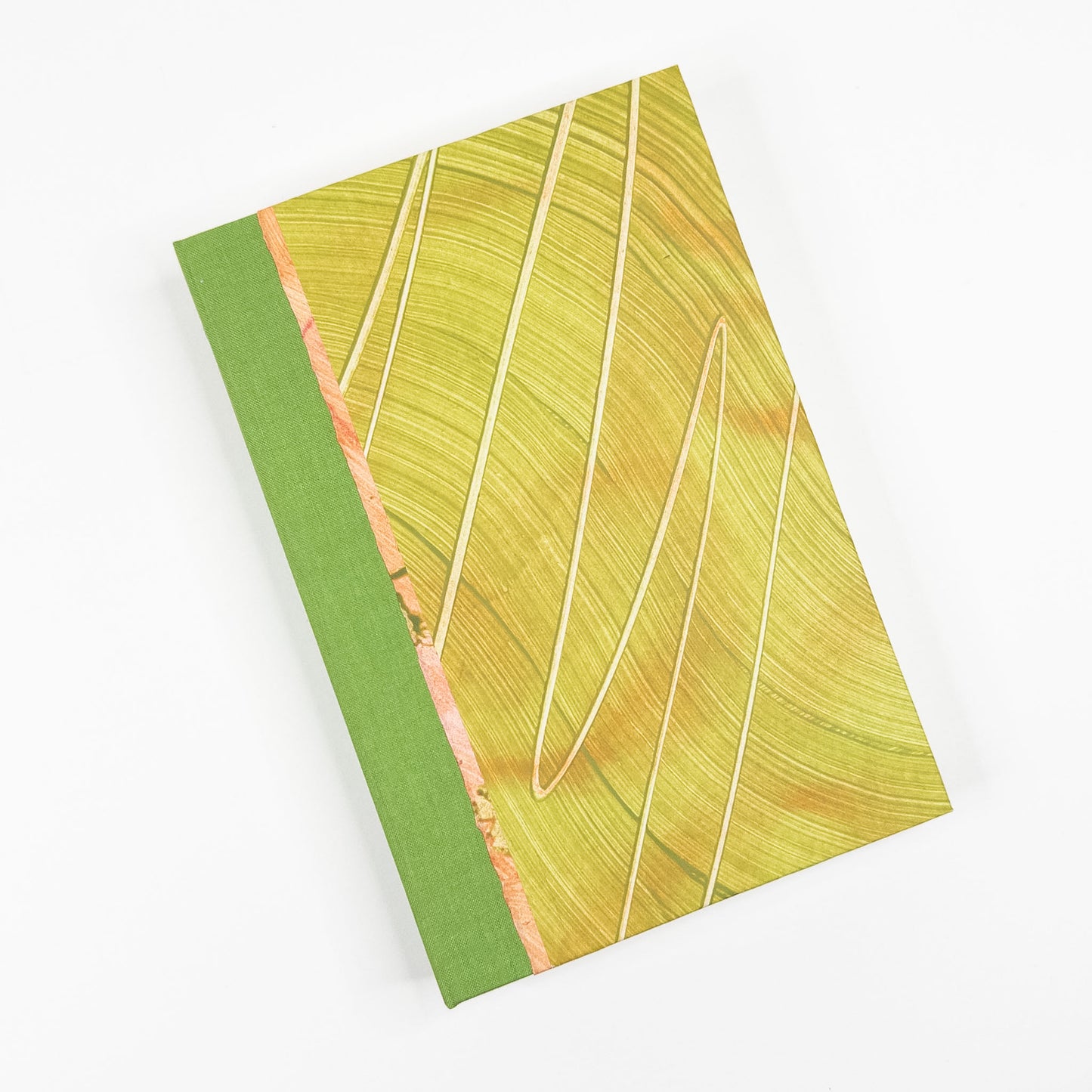 Lattice Bound Handmade Book - Green & Orange