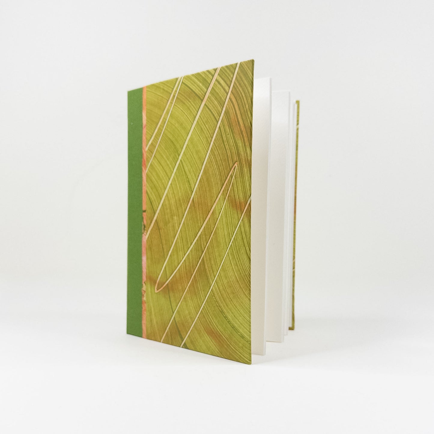 Lattice Bound Handmade Book - Green & Orange