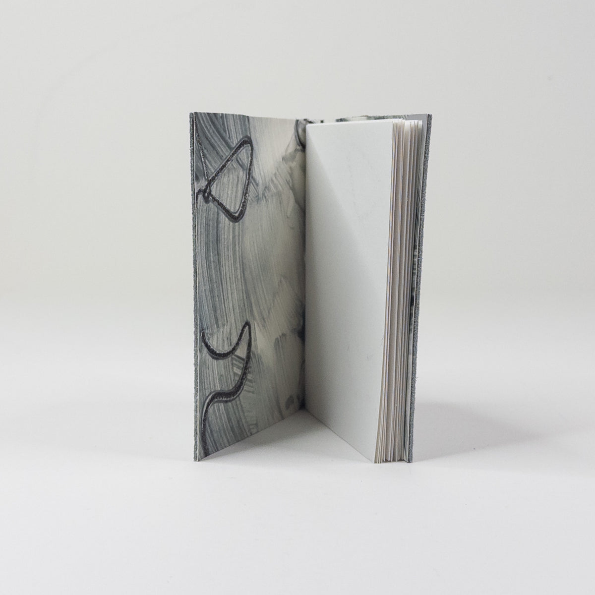 Leather Soft Cover Pamphlet-Style Book - Grey Suede