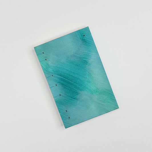 Coptic Stitch Handmade Book - Teal & Silver
