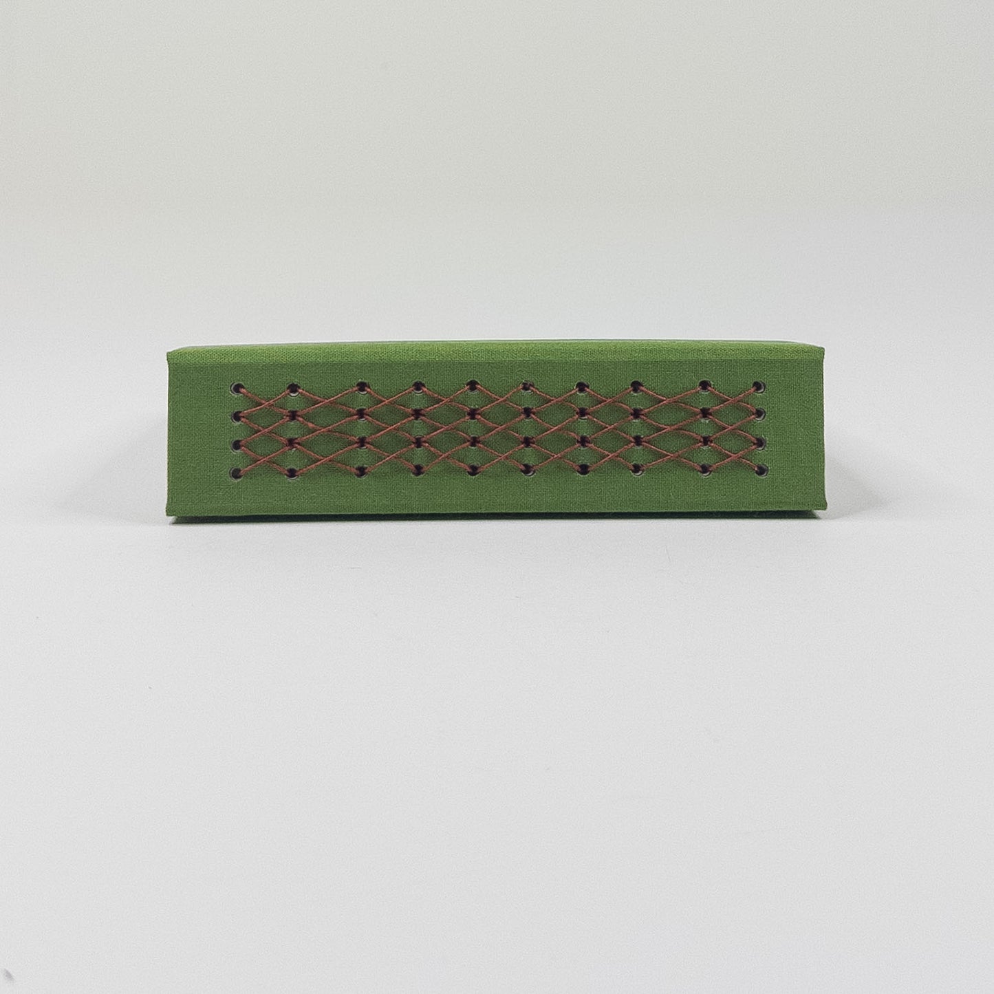Lattice Bound Handmade Book - Green & Copper