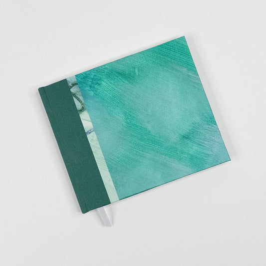 Handmade Casebound Book - Teal, Silver & Green
