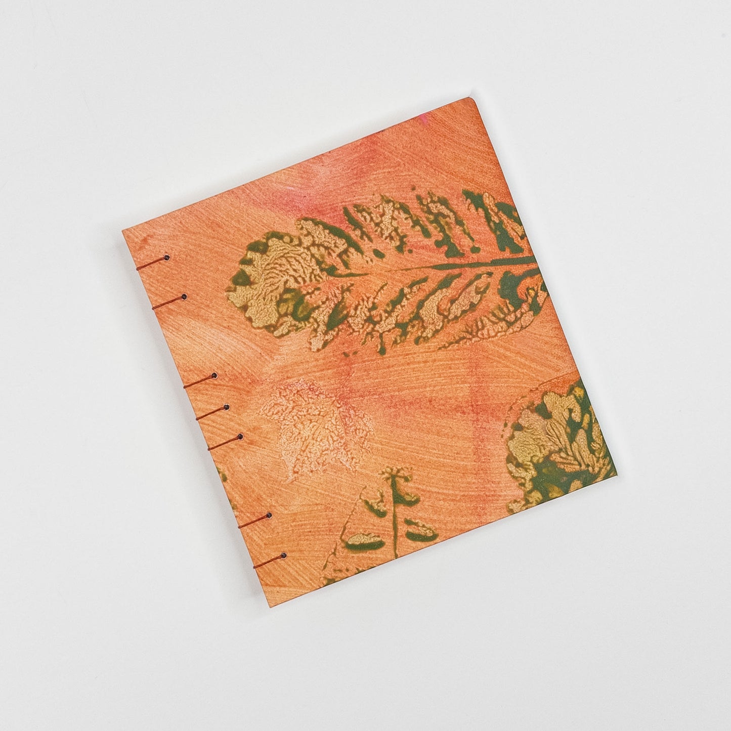 Coptic Stitch Handmade Book - Orange & Green