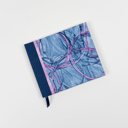 Handmade Casebound Book - Navy & Pink