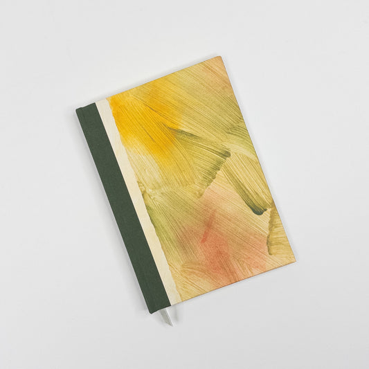 Handmade Casebound Book - Green, Yellow & Red
