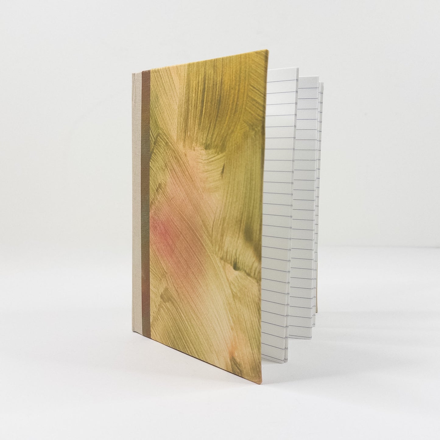 Lattice Bound Handmade Book - Green, Yellow & Red