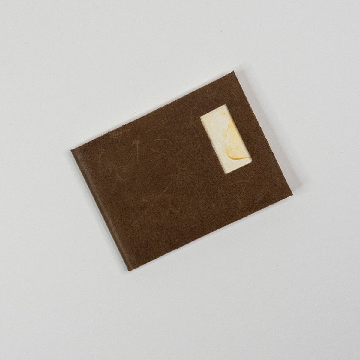 Leather Soft Cover Pamphlet-Style Notebook - Brown