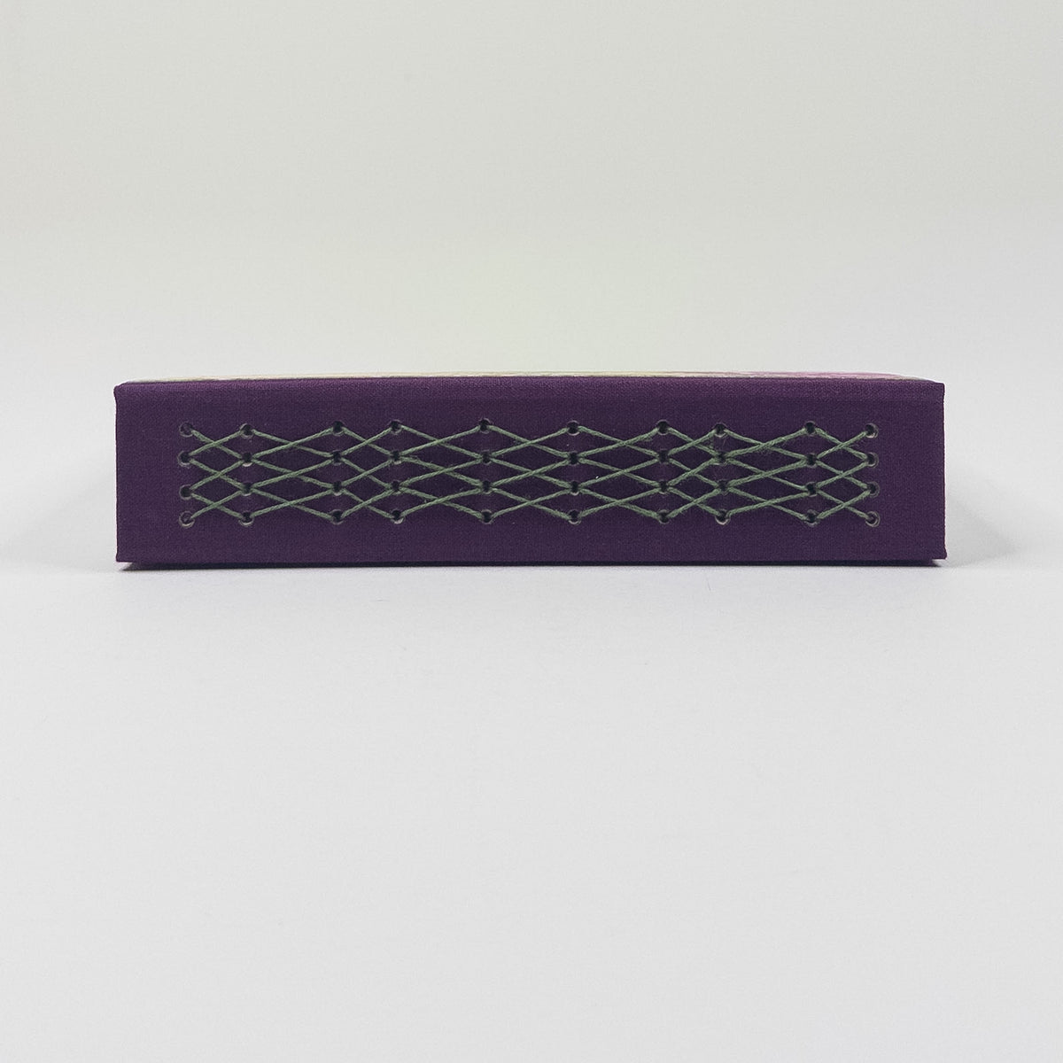 Lattice Bound Handmade Book - Gold, Pink & Green