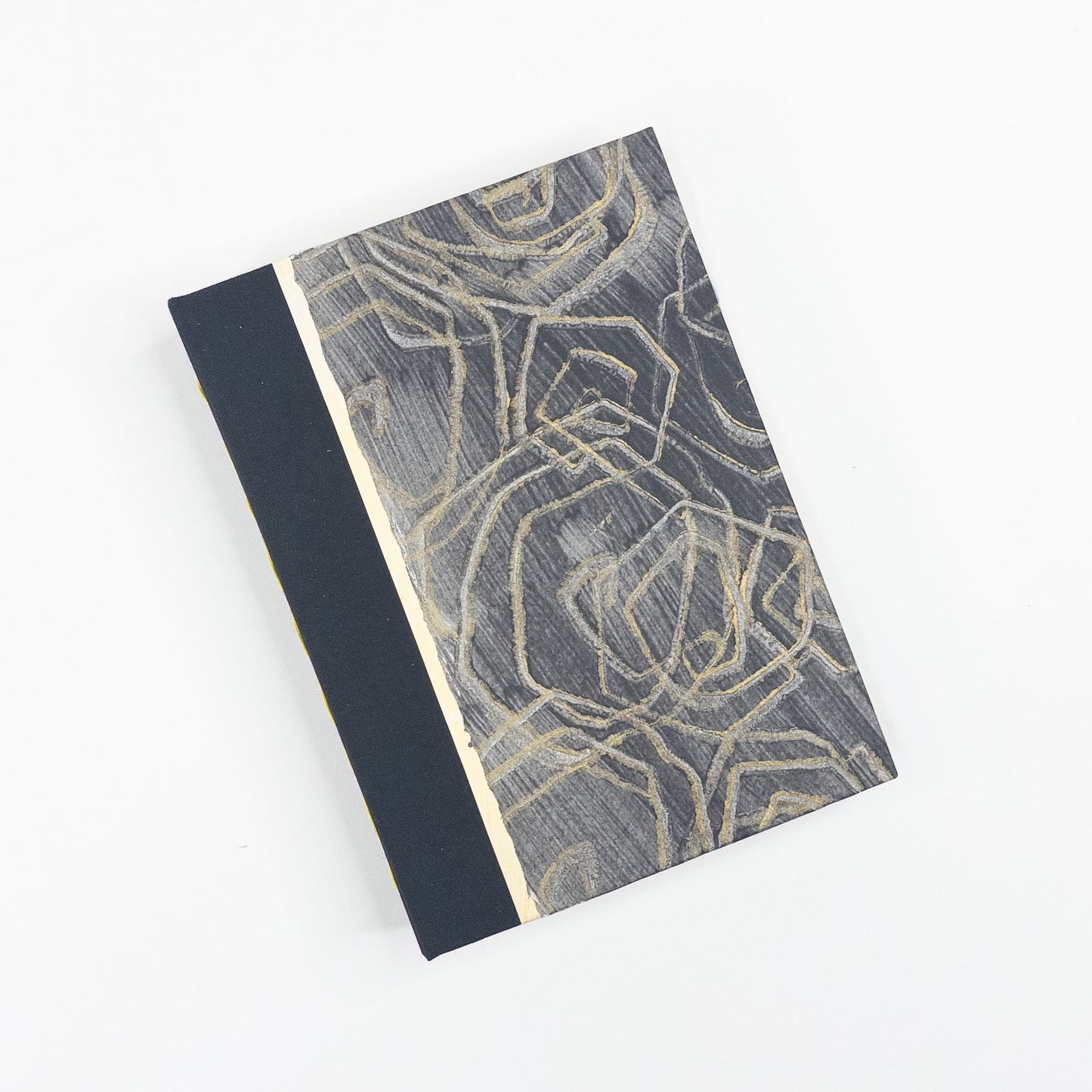 Lattice Bound Handmade Book - Black, Gold & Silver