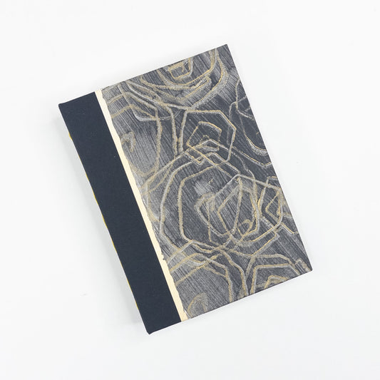 Lattice Bound Handmade Book - Black, Gold & Silver